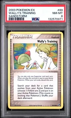 2003 POKEMON EX SANDSTORM #89 WALLY'S TRAINING PSA 8 - Image 1