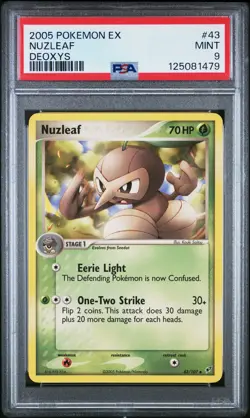 2005 POKEMON EX DEOXYS #43 NUZLEAF PSA 9 - Image 1