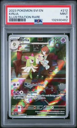 2023 POKEMON SVI EN-SCARLET & VIOLET ILLUSTRATION RARE #212 KIRLIA PSA 9 - Image 1