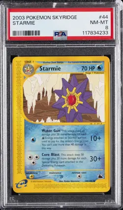 2003 POKEMON SKYRIDGE #44 STARMIE PSA 8 - Image 1