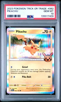 2023 POKEMON TRICK OR TRADE #062 PIKACHU PSA 10 - Image 1