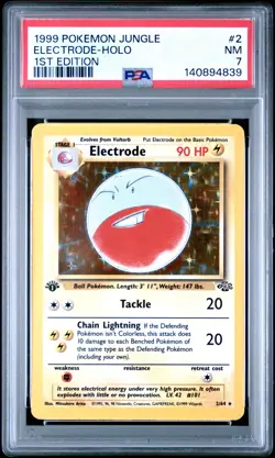 1999 POKEMON JUNGLE 1ST EDITION #2 ELECTRODE-HOLO PSA 7 - Image 1