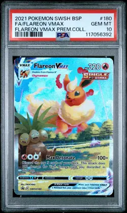 2021 POKEMON SWSH PREMIUM COLLECTION #180 FULL ART/FLAREON VMAX PSA 10 - Image 1