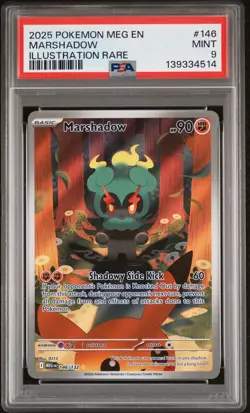 2025 POKEMON MEG EN-MEGA EVOLUTION ILLUSTRATION RARE #146 MARSHADOW PSA 9 - Image 1