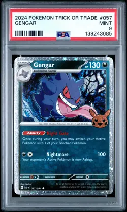 2024 POKEMON TRICK OR TRADE #057 GENGAR PSA 9 - Image 1