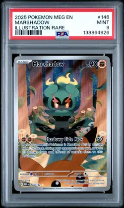 2025 POKEMON MEG EN-MEGA EVOLUTION ILLUSTRATION RARE #146 MARSHADOW PSA 9 - Image 1