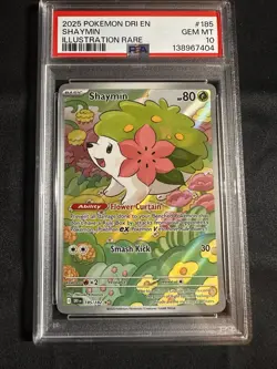 SHAYMIN #185 PSA 10 • 2025 Pokemon Destined Rivals Illustration Rare Gem Mint - Image 1