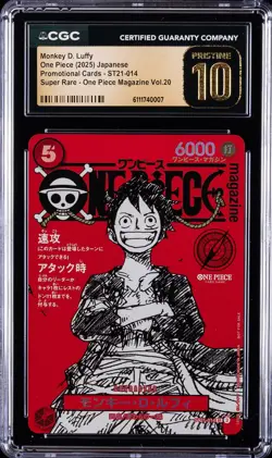 2025 ONE PIECE JPN PROMO CARDS #ST21-014 MONKEY D. LUFFY CGC 10 PRISTINE - Image 1