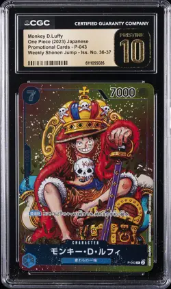 2023 ONE PIECE JPN PROMO CARDS #P-043 MONKEY D.LUFFY CGC 10 PRISTINE - Image 1