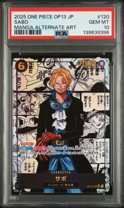 2025 ONE PIECE JPN OP13-CARRYING ON HIS WILL MANGA ALTERNATE ART SABO PSA 10 - Image 1