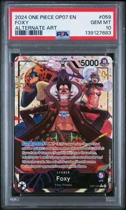 2024 ONE PIECE OP07-500 YEARS IN THE FUTURE ALTERNATE ART #059 FOXY PSA 10 - Image 1