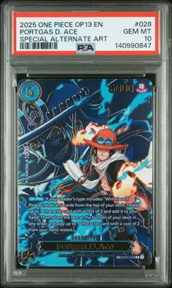 2025 ONE PIECE OP13-CARRYING ON HIS WILL #028 PORTGAS D. ACE PSA 10 - Image 1