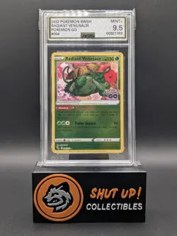 Radiant Venusaur 004/078 X-Holo Ultra Rare Pokemon SWSH Pokemon GO TCG AGS 9.5 - Image 1