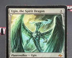 MTG Ugin, the Spirit Dragon- DAMAGED - INKED -Fate Reforged Magic Card # 001 - Image 3