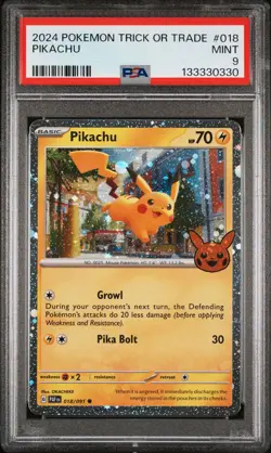 2024 POKEMON TRICK OR TRADE #018 PIKACHU PSA 9 - Image 1