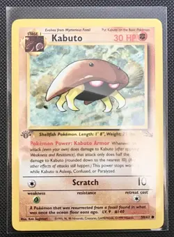 3x 1st Edition Fossil Kabuto Pokemon Cards NM/LP Vintage WOTC Lot - Image 5