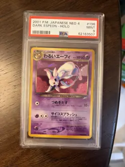 Pokemon TCG Japanese Dark Espeon Neo Destiny - PSA 9 Mint - Image 1