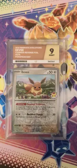 Eevee Pokemon Day Stamp Prismatic Evolutions Set TCG Card 074/131 ACE Mint 9 - Image 1