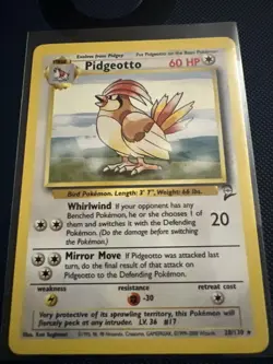 Pidgeotto 28/130 Pokemon Card Base Set 2 1999 LP - Image 1