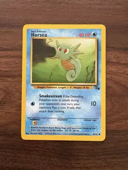 Horsea 49/62 Fossil Near Mint Uncommon Pokemon Card NM - Image 1