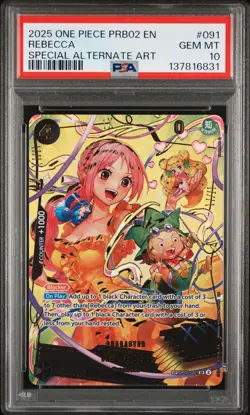 2025 ONE PIECE PRB02-PREM BOOSTER ONE PIECE CARD THE BEST- VOL.2 REBECCA PSA 10 - Image 1