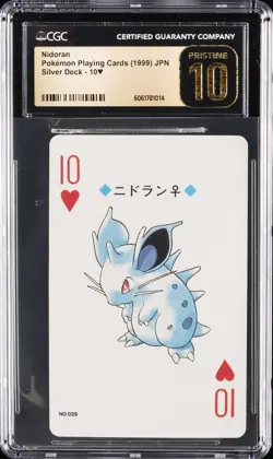 2000 POKEMON SILVER VERSION PLAYING CARDS #029 NIDORAN (FEMALE) CGC 10 PRISTINE - Image 1