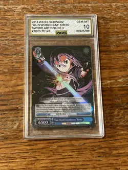 Weiss Schwarz card Sword Art Online Gun World Swordsman Kirito Graded AGS 10 SAO - Image 3