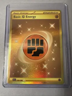 Basic Fighting Energy Pokemon Scarlet Violet Card TCG 258/198 Hyper Rare Holo - Image 1
