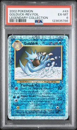 Pokemon TCG Golduck Legendary Collection Reverse Holo Uncommon Card 43/110 Psa 6 - Image 1