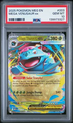 2025 POKEMON MEG EN-MEGA EVOLUTION #003 MEGA VENUSAUR EX PSA 10 - Image 1