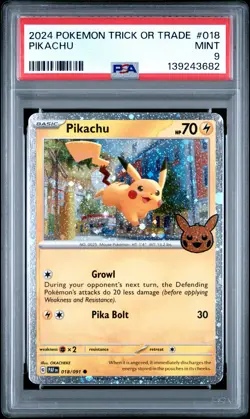 2024 POKEMON TRICK OR TRADE #018 PIKACHU PSA 9 - Image 1