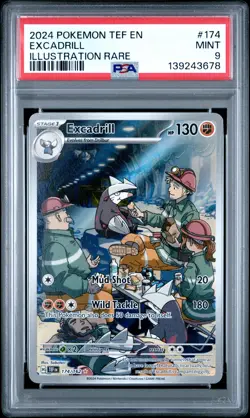 2024 POKEMON TEF EN-TEMPORAL FORCES ILLUSTRATION RARE #174 EXCADRILL PSA 9 - Image 1