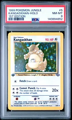 1999 POKEMON JUNGLE 1ST EDITION #5 KANGASKHAN-HOLO PSA 8 - Image 1
