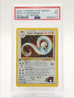 ERIKA'S DRAGONAIR 2000 POKEMON GYM HEROES 1ST EDITION HOLO RARE PSA 7 Q3626 - Image 1