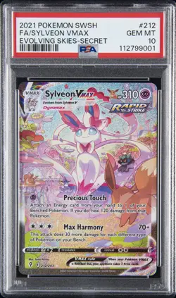 2021 POKEMON SWORD & SHIELD EVOLVING SKIES SECRET FULL ART/SYLVEON VMAX PSA 10 - Image 1