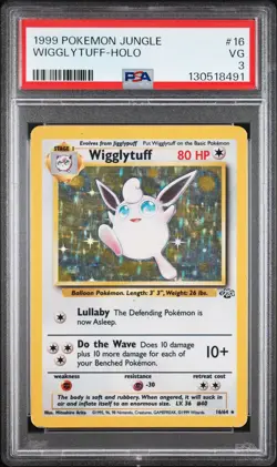 1999 POKEMON JUNGLE #16 WIGGLYTUFF-HOLO PSA 3 - Image 1