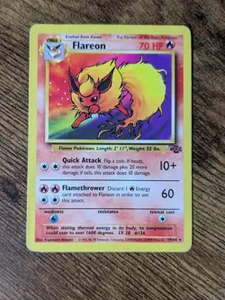 Pokemon TCG - Flareon - Non-Holo 19/64 Jungle Unlimited - MODERATELY PLAYED - Image 1
