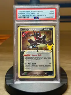 2021 POKEMON SWSH BLACK STAR PROMO #144 GRENINJA-GOLD STAR PSA 9 - Image 1