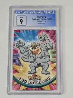 CGC 9 1999 Topps Pokemon TV #68 Machamp - 1st Print - Image 1