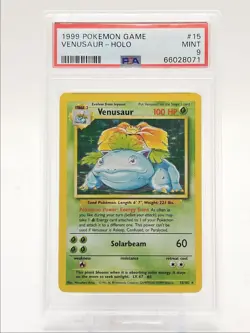 VENUSAUR 1999 POKEMON ORIGINAL BASE SET HOLO RARE 15/102 PSA 9 Q3626 - Image 1