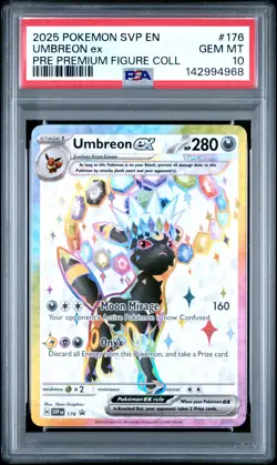 2025 POKEMON PRISMATIC EVOLUTIONS PREMIUM FIGURE COLLECTION UMBREON EX PSA 10 - Image 1