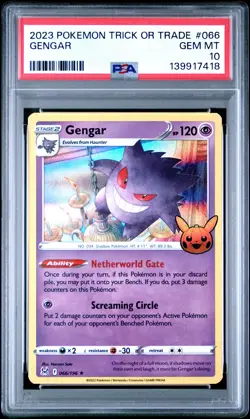 2023 POKEMON TRICK OR TRADE #066 GENGAR PSA 10 - Image 1