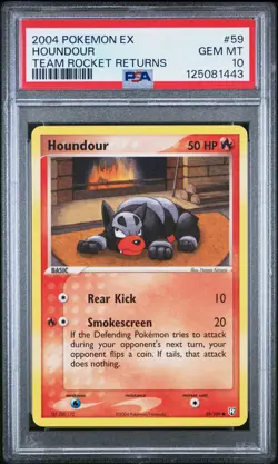 2004 POKEMON EX TEAM ROCKET RETURNS #59 HOUNDOUR PSA 10 - Image 1
