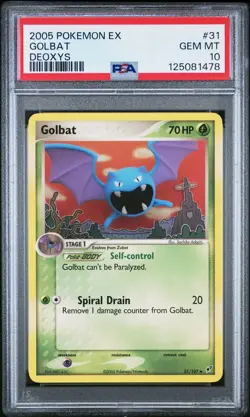 2005 POKEMON EX DEOXYS #31 GOLBAT PSA 10 - Image 1