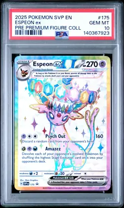 2025 POKEMON PRISMATIC EVOLUTIONS PREMIUM FIGURE COLLECTION ESPEON EX PSA 10 - Image 1