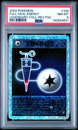 2002 POKEMON LEGENDARY COLLECTION #100 FULL HEAL ENERGY-REVERSE FOIL PSA 8 - Image 1
