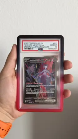 2025 POKEMON DESTINED RIVALS #231 TEAM ROCKET'S MEWTWO EX PSA 10 **WITH GUARD** - Image 2