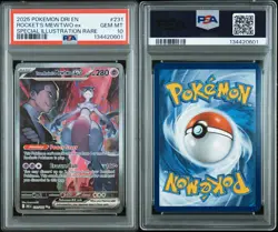 2025 POKEMON DESTINED RIVALS #231 TEAM ROCKET'S MEWTWO EX PSA 10 **WITH GUARD** - Image 5