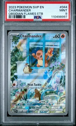 2023 POKEMON OBSIDIAN FLAMES ETB PROMO #044 CHARMANDER PSA 9 - Image 1