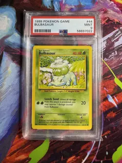 1999 Bulbasaur 44/102 Base Set PSA 9 MINT English Pokemon TCG - Image 1